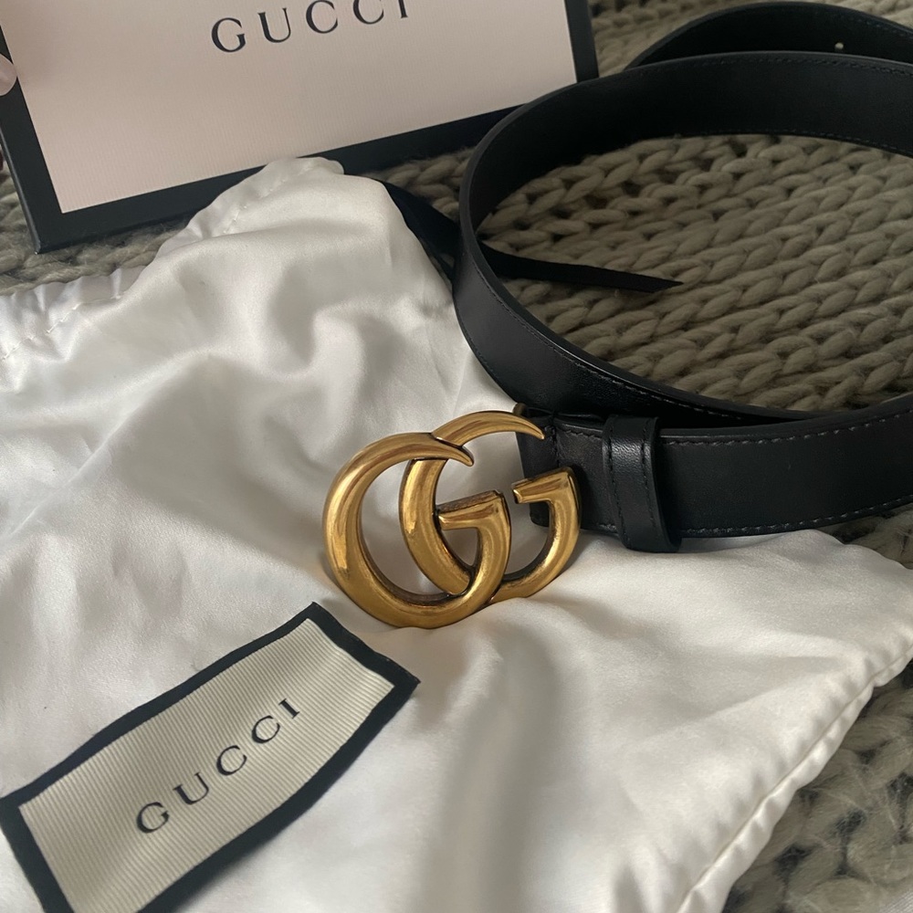 GUCCI GG GOLD BELT- medium thickness